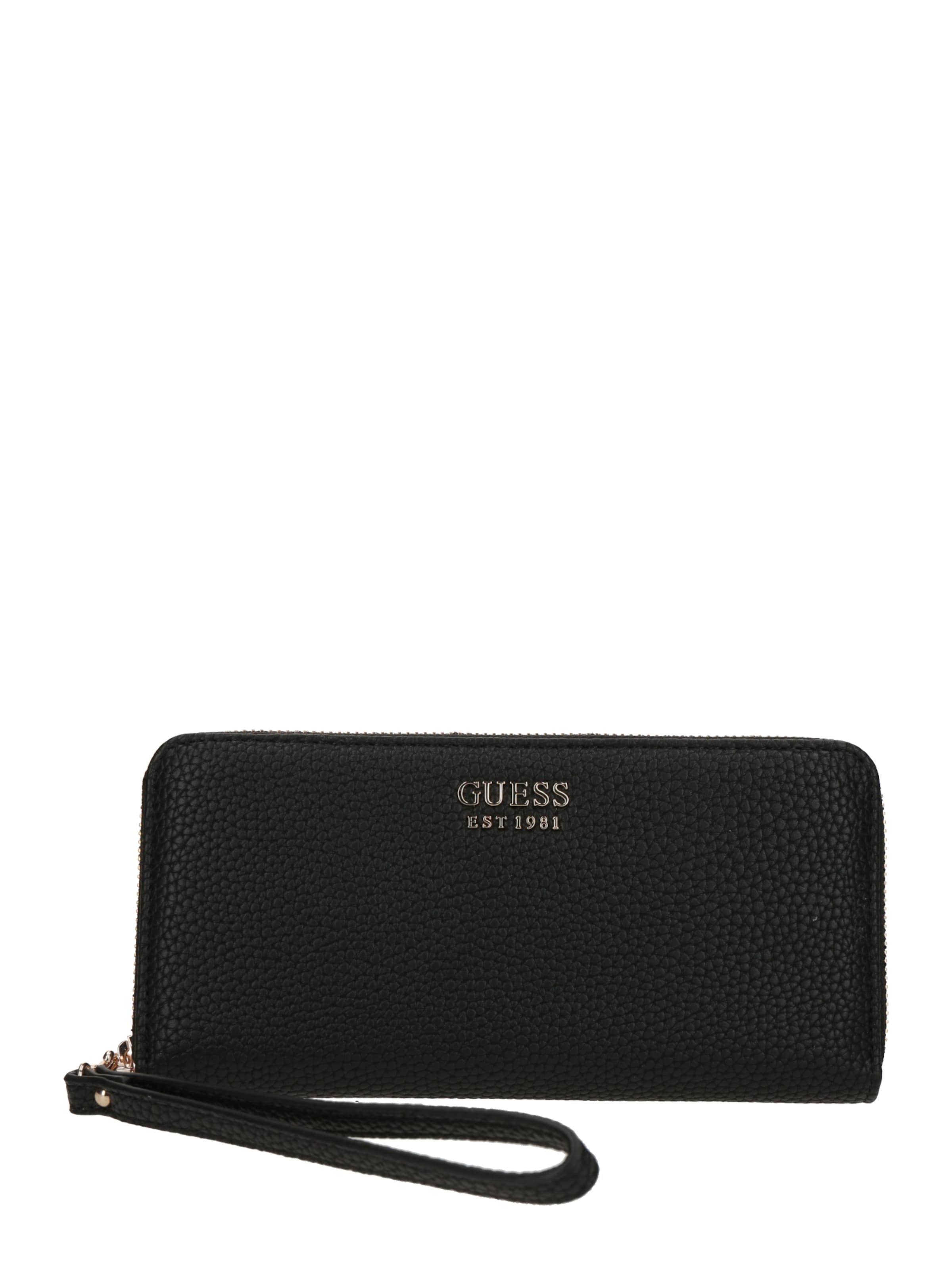 Portofel 'BRENTON SLG LRG ZIP AROUND' de la GUESS pe negru: față