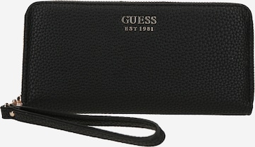 Portofel 'BRENTON SLG LRG ZIP AROUND' de la GUESS pe negru: față