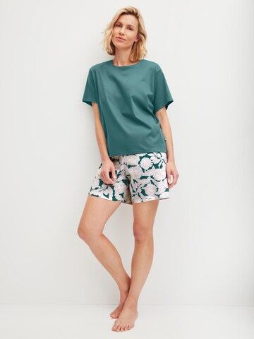 CALIDA Short Pajama Set 'Botanic Dreams' in Green: front