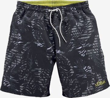 s.Oliver Board Shorts in Black: front