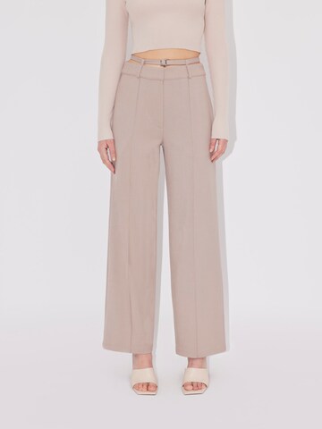 LeGer by Lena Gercke Loose fit Trousers with creases 'Leia' in Beige: front