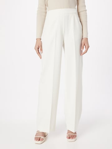 Wide Leg Pantalon à plis Calvin Klein en blanc : devant