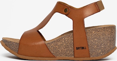 Bayton Riemensandale 'Madrida' in camel / schwarz, Produktansicht