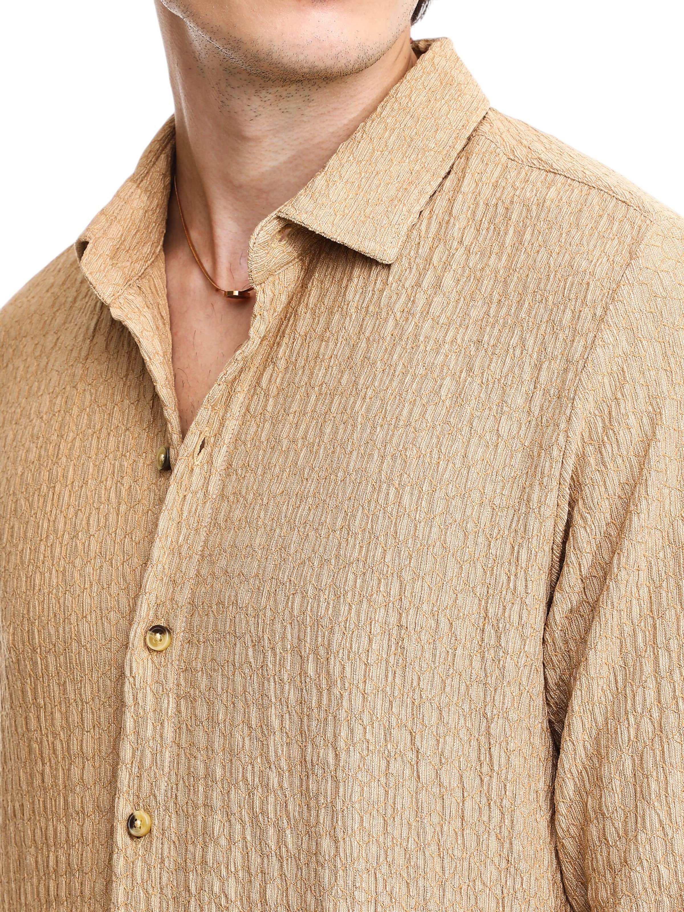 Campus Sutra Regular fit Overhemd 'Rylie' in Beige