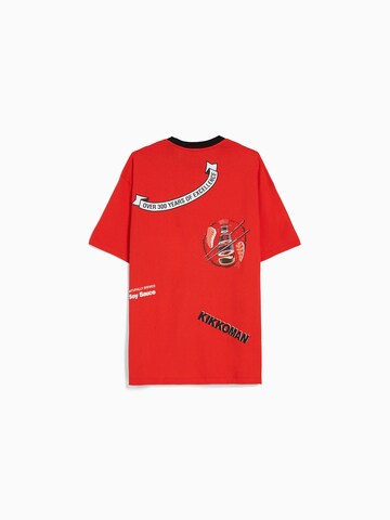 T-Shirt Bershka en rouge