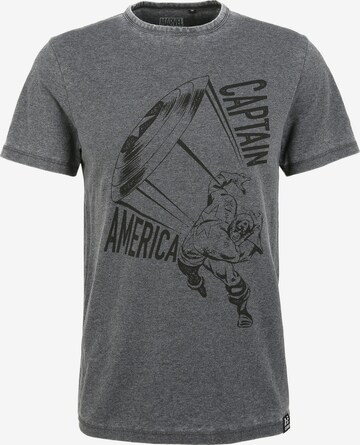 Recovered Shirt 'Marvel Captain America' in Grey: front