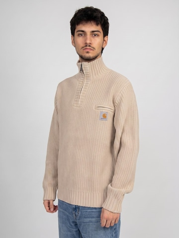 Carhartt WIP Sweter 'Detroit Half Zip Sweater Fleur De Sel' w kolorze beżowy: przód