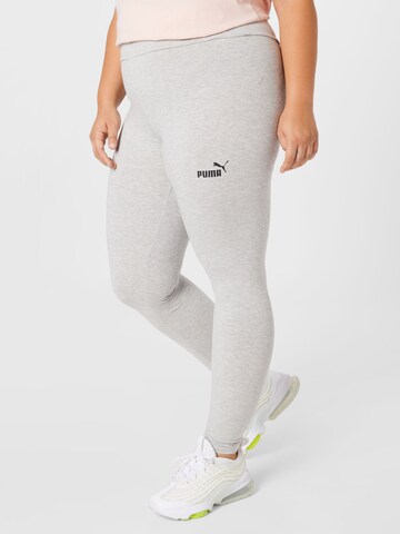 PUMA - Skinny Calças de desporto em cinzento: frente