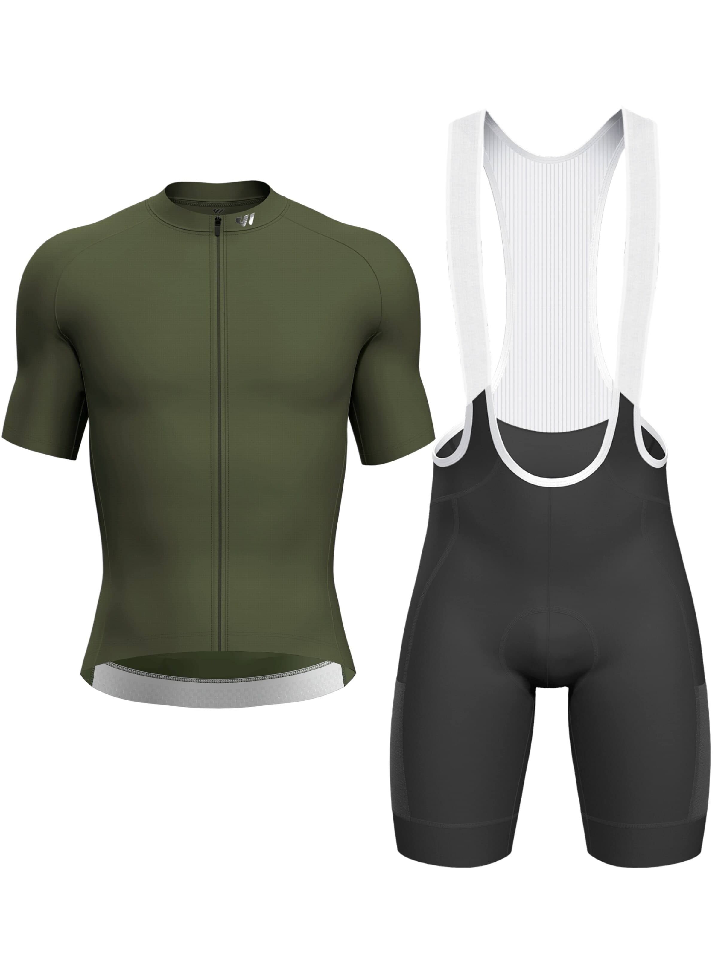 WULIBIKE Sweatsuit 'Wulibike Radsport-Set 'Gravel Adventure' in Olivgrün' in Green: front