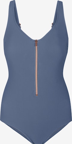 Marc & André Push-up Swimsuit '™Zipper™' in Blue: front