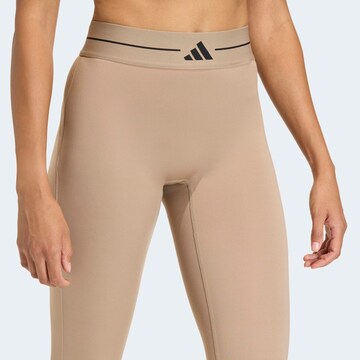 ADIDAS PERFORMANCE Skinny Sporthose in Beige