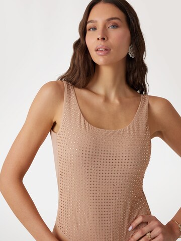 GUESS Bustier Badeanzug in Beige