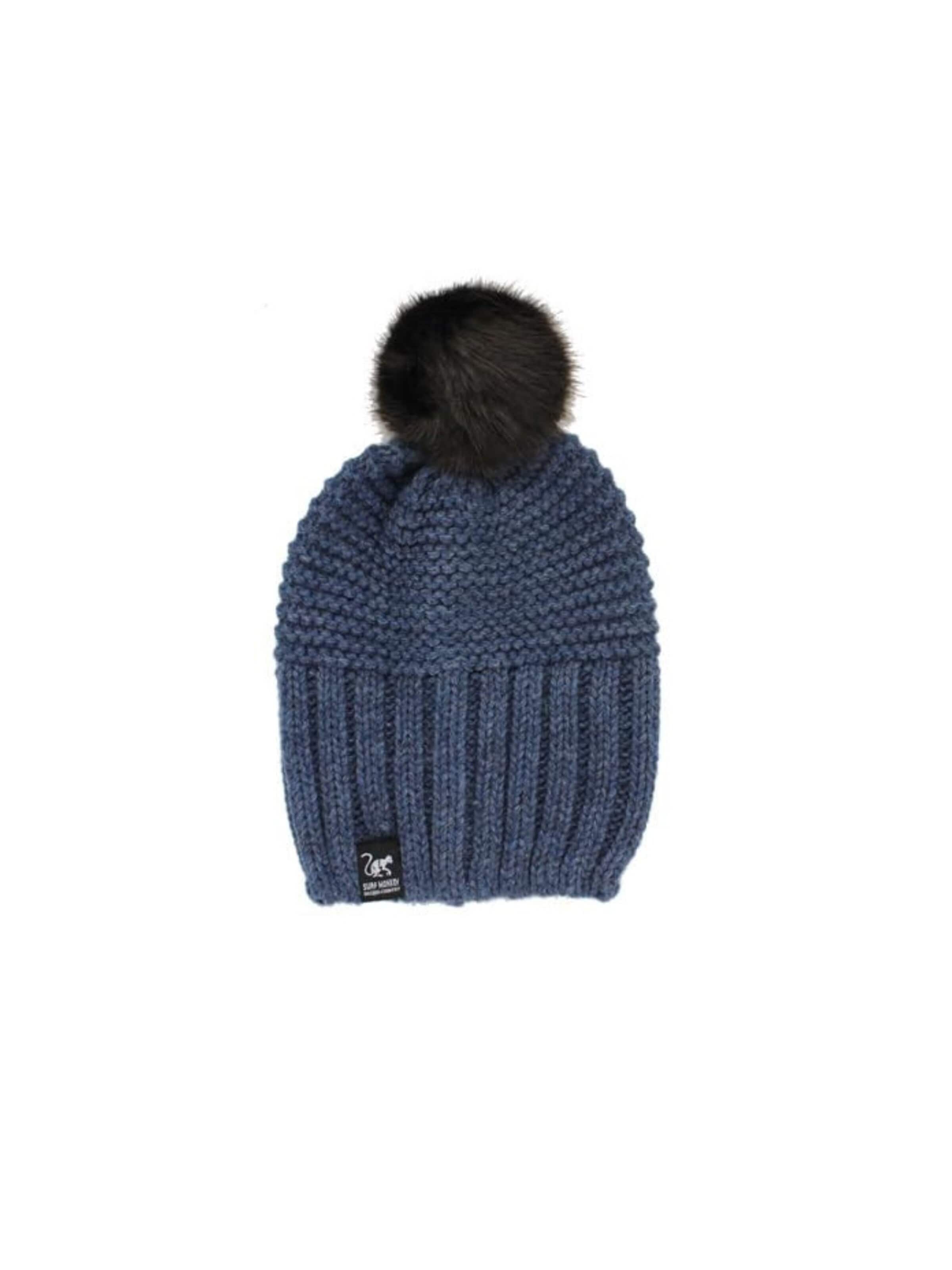 Surf Monkey Beanie in Blue: front