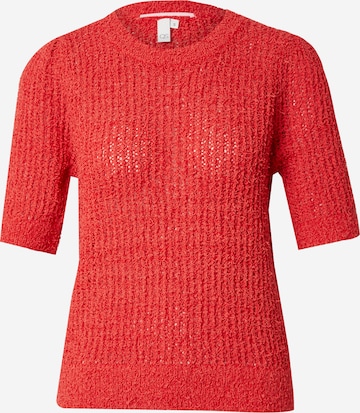 QS Pullover in Rot: Vorderseite