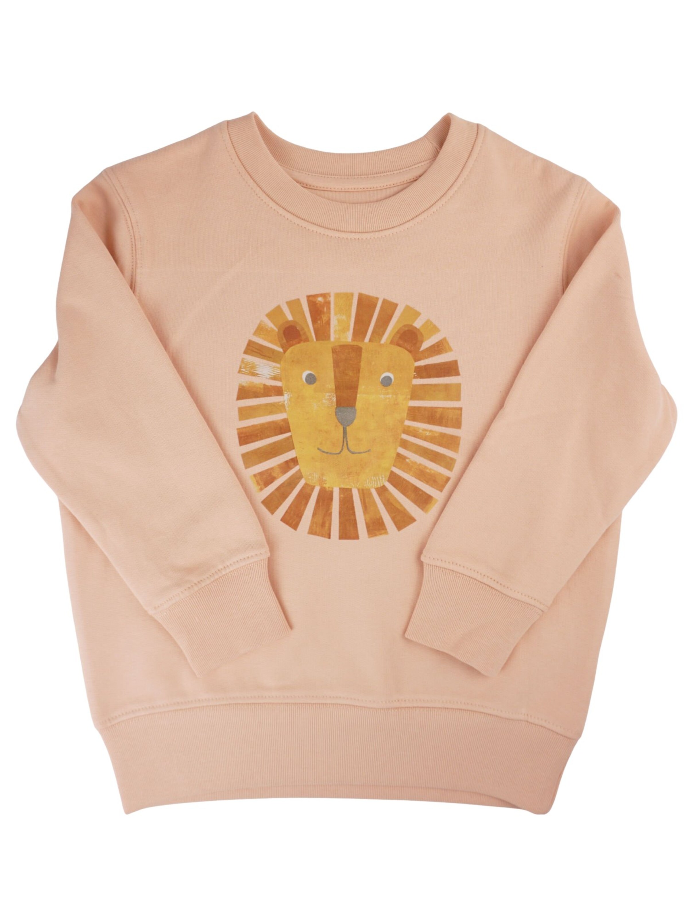 MelaDi Sweater 'Meladi Kinder Sweater aus Biobaumwolle - Löwe auf Creme Latte' in Beige: front