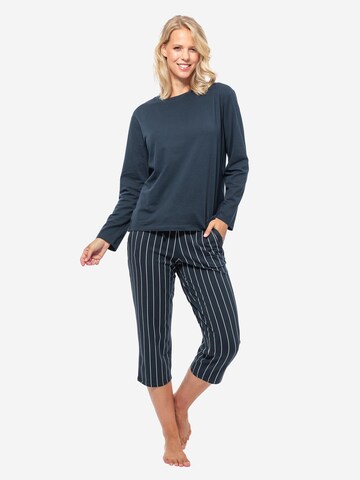 SCHIESSER Pajama 'Organic Cotton' in Blue