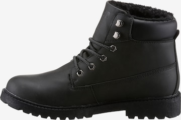 Man's World Lace-Up Boots in Black: front