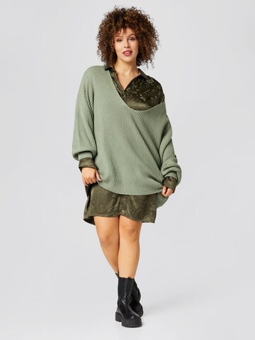 A LOT LESS Shirt Dress 'Mona' in Green