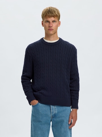 SELECTED - Pullover 'SLMBRAUN' em azul: frente