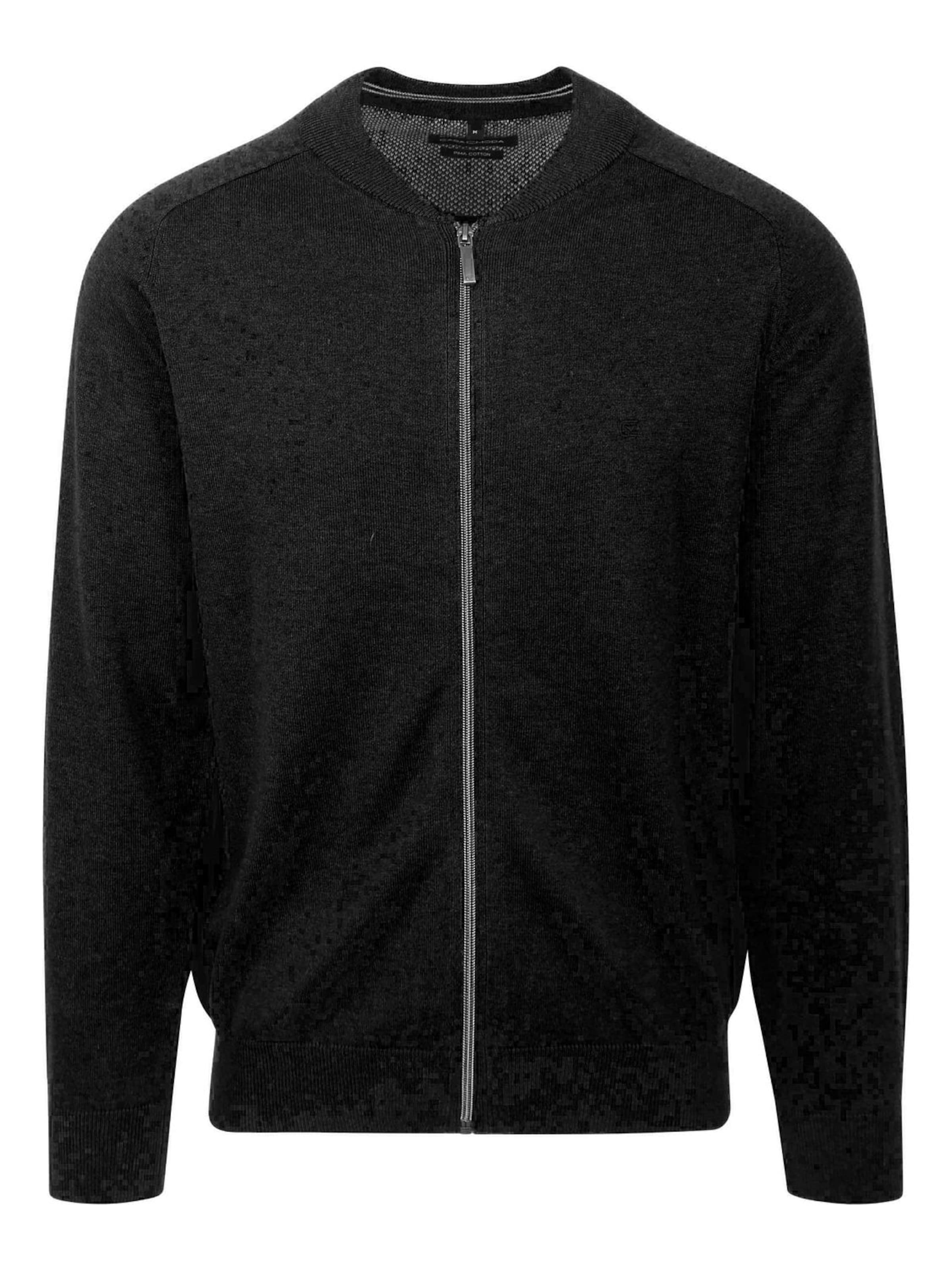 CASA MODA Knit cardigan in Black: front