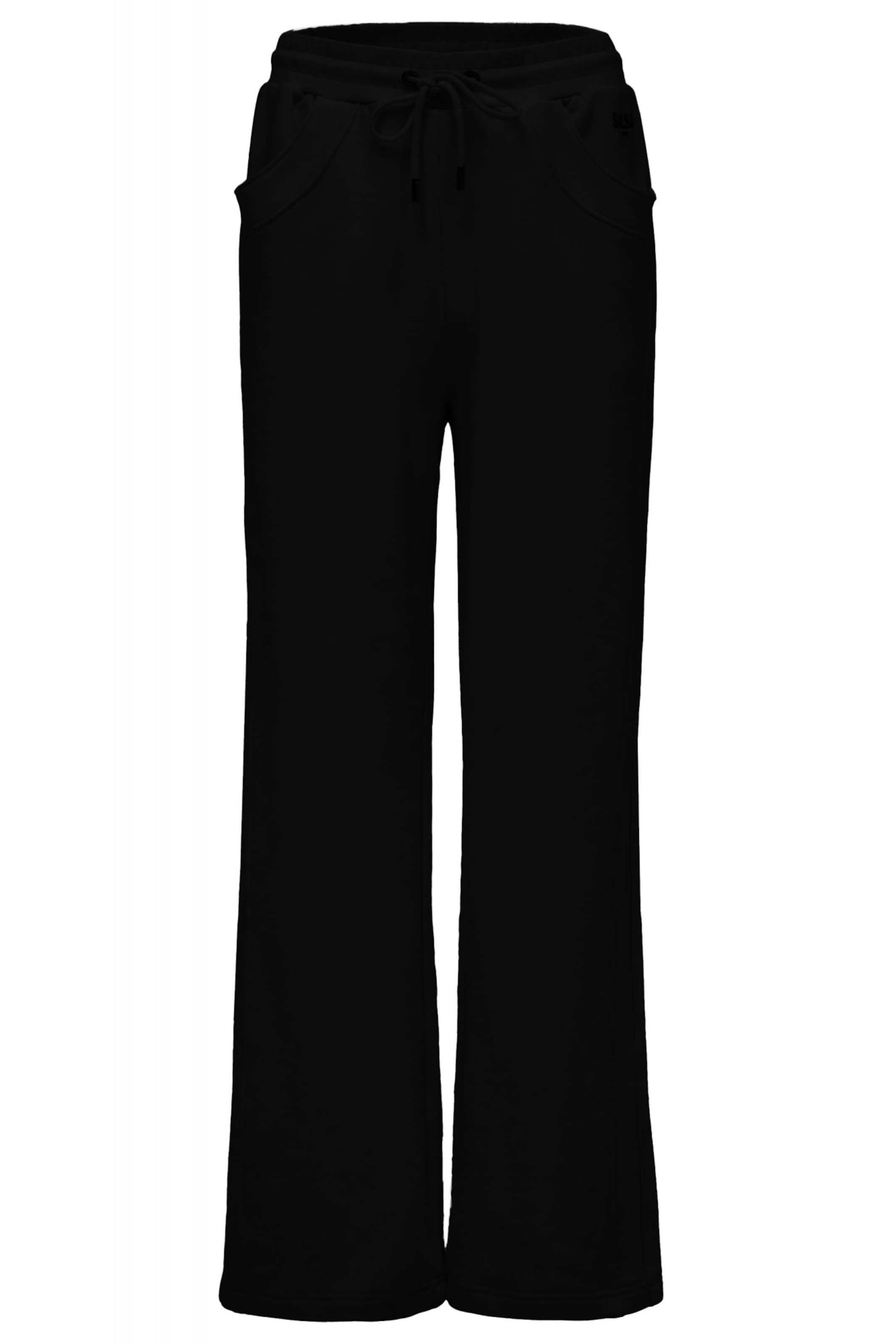 Salsa Jeans Wide leg Chino trousers in Black: front