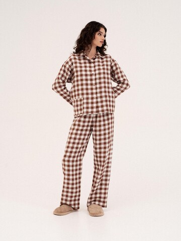 AmourLinen Pajama 'Snooze' in Brown
