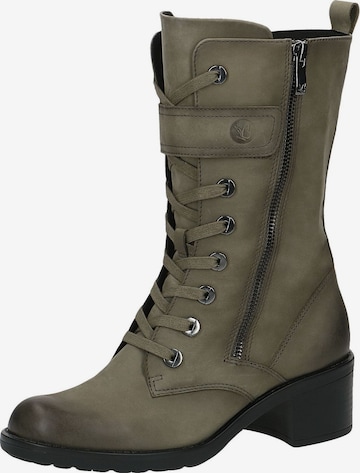 CAPRICE Lace-Up Ankle Boots in Green: front