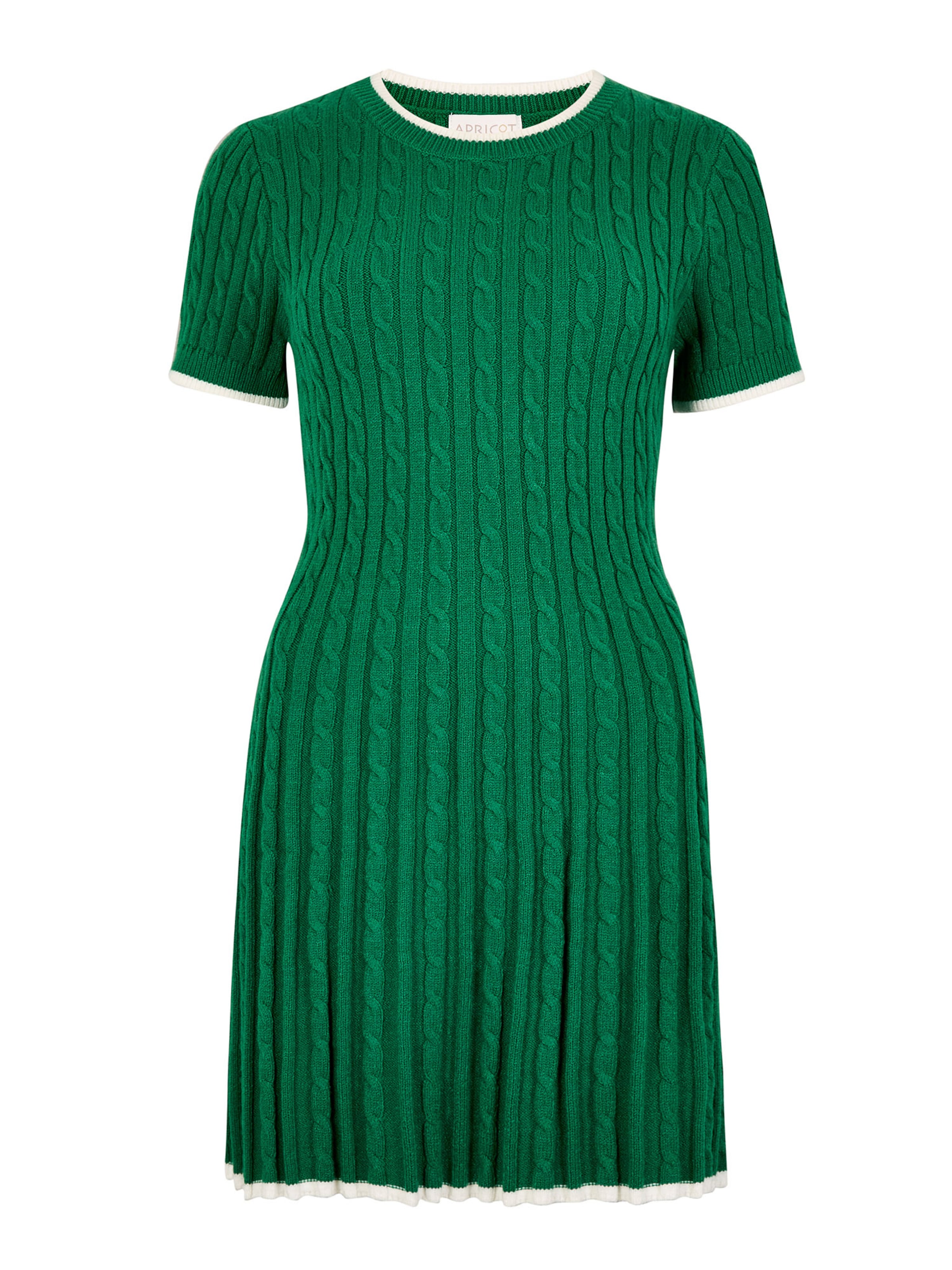 Apricot Knit dress in Green: front