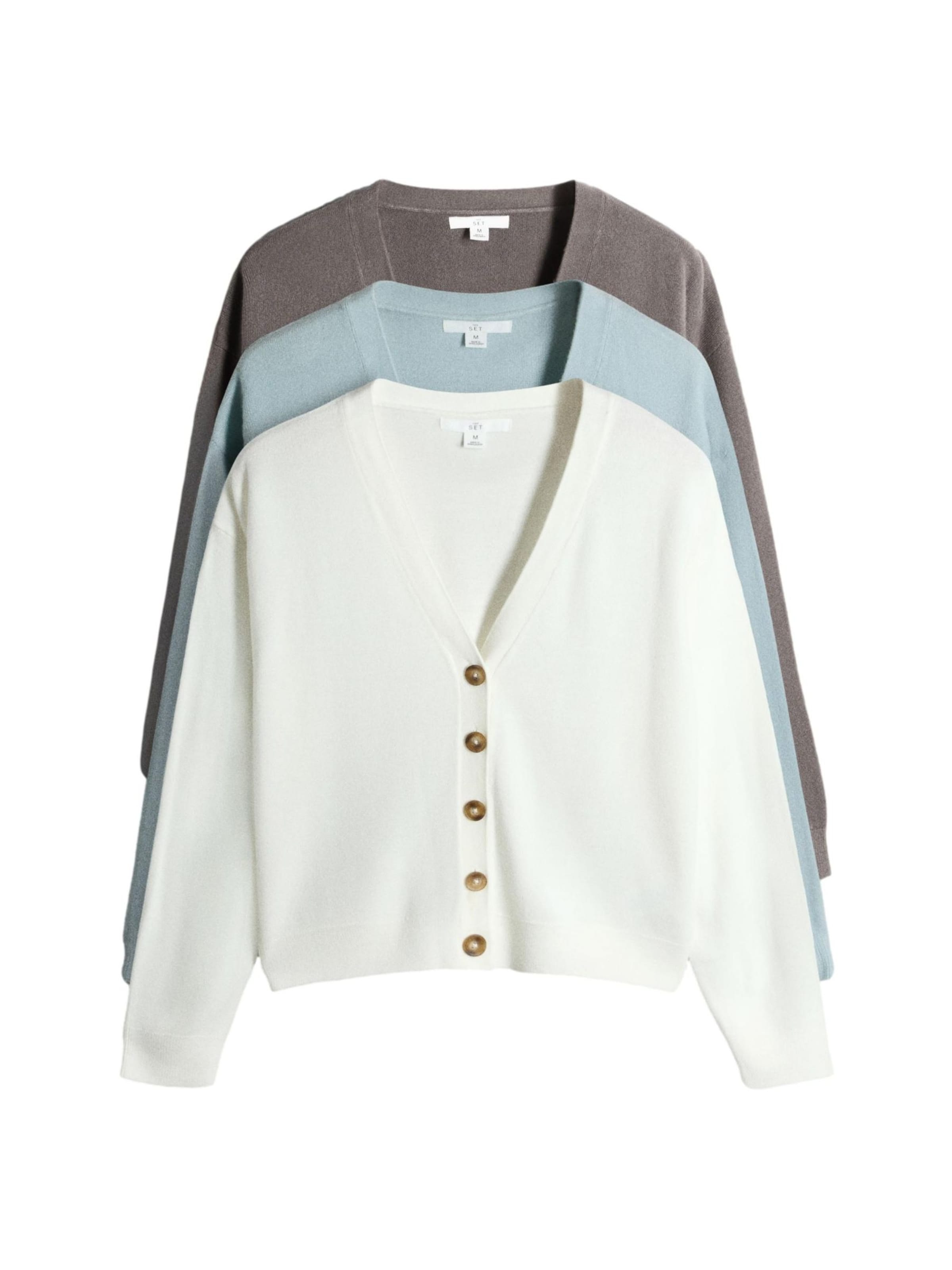 Coupe regular Cardigan The Set en mélange de couleurs : devant