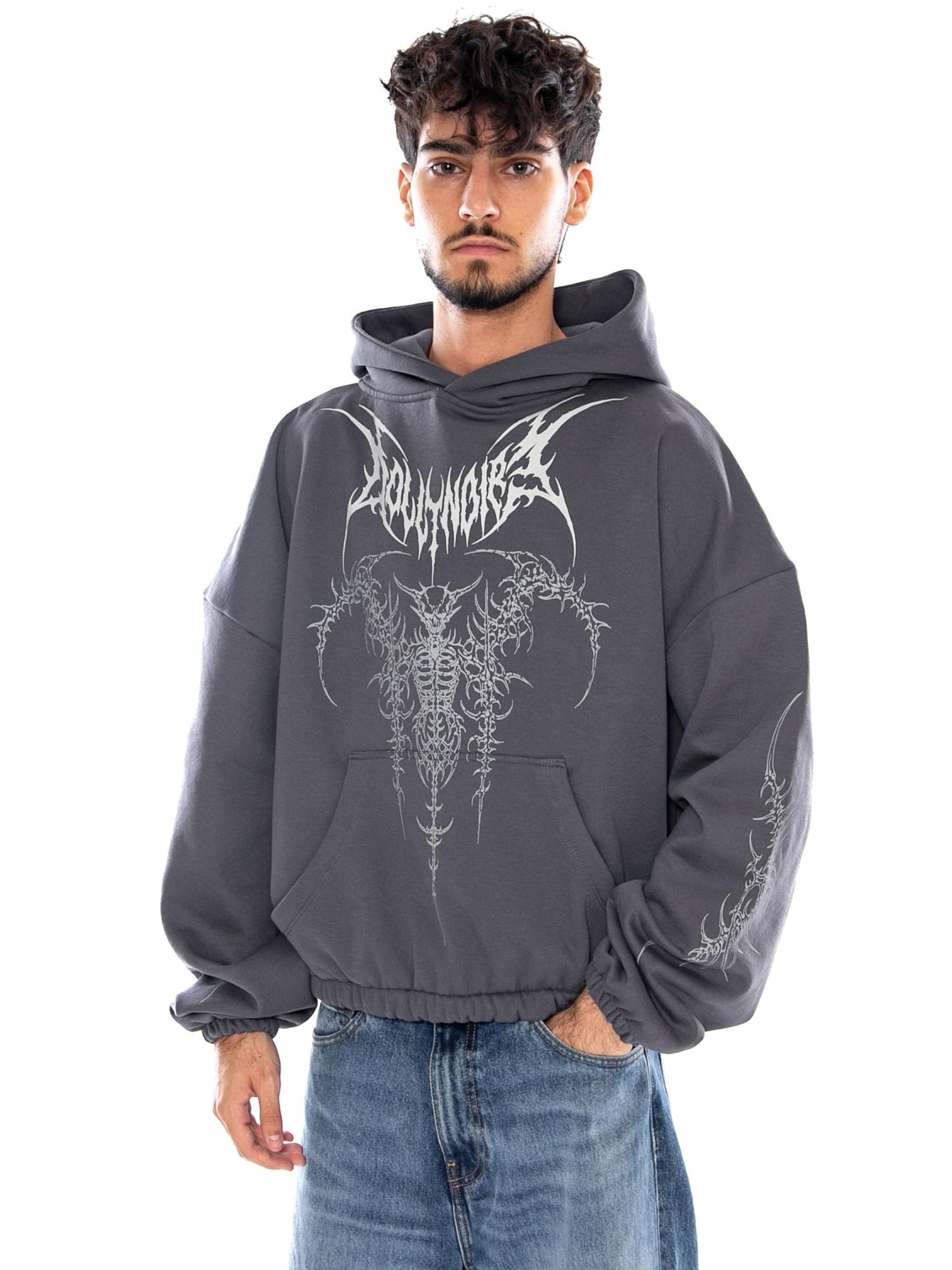 Felpa 'THE GUARDIAN BOXY HOODIE IRON GATE' di DOLLY NOIRE in grigio: frontale