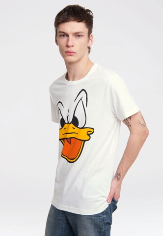 LOGOSHIRT Koszulka 'Donald Duck' w kolorze biały