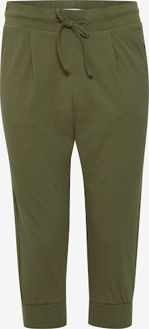Tapered Pantaloni con pieghe 'Pandina' di b.young in verde: frontale