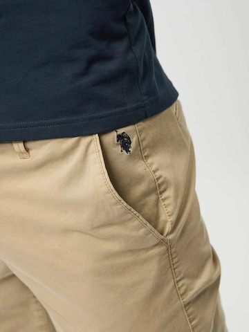 U.S. POLO ASSN. regular Lærredsbukser 'Lasse' i beige