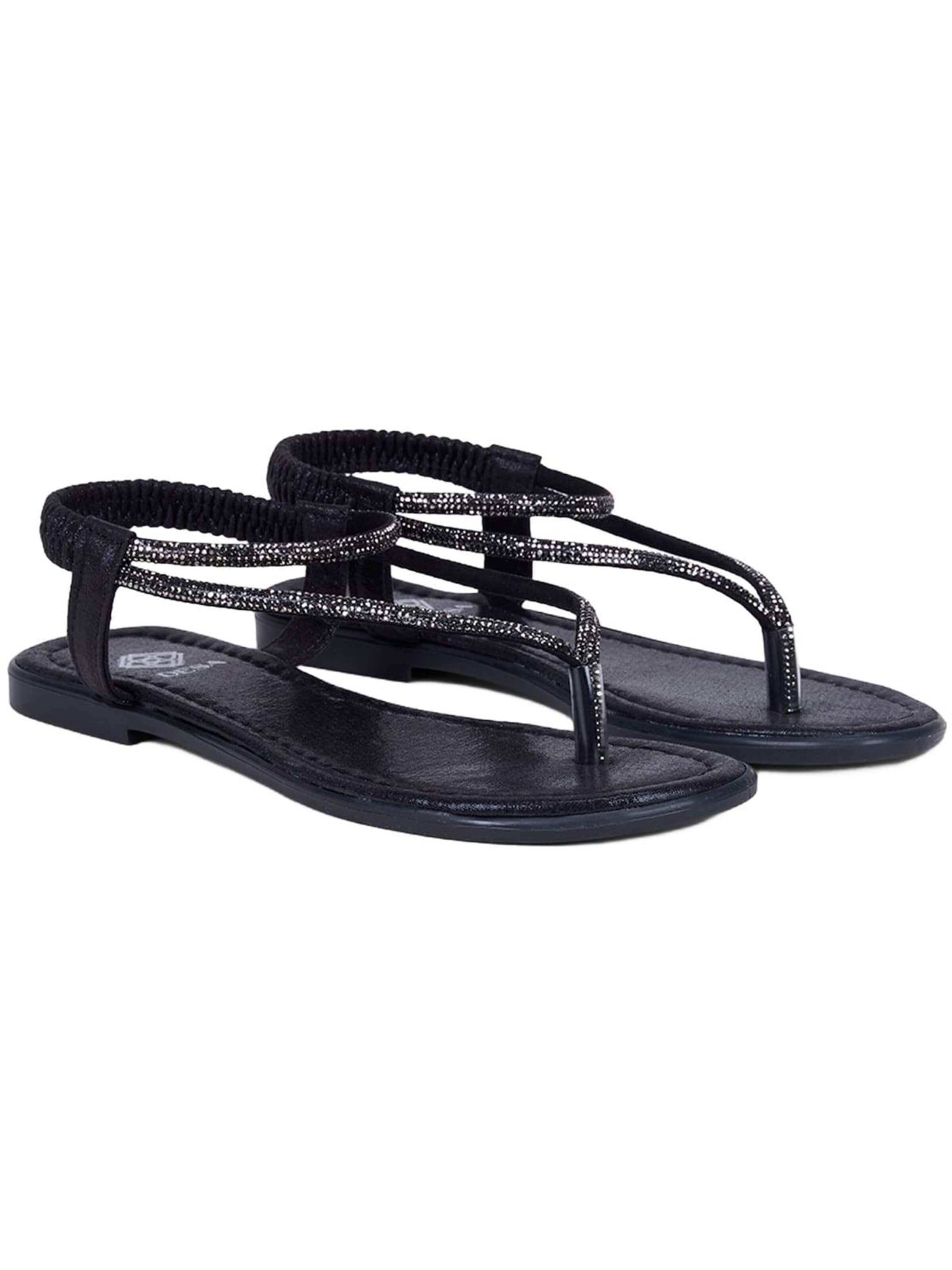Desa - Sandalias de dedo 'Zehenstegsandalen' en negro