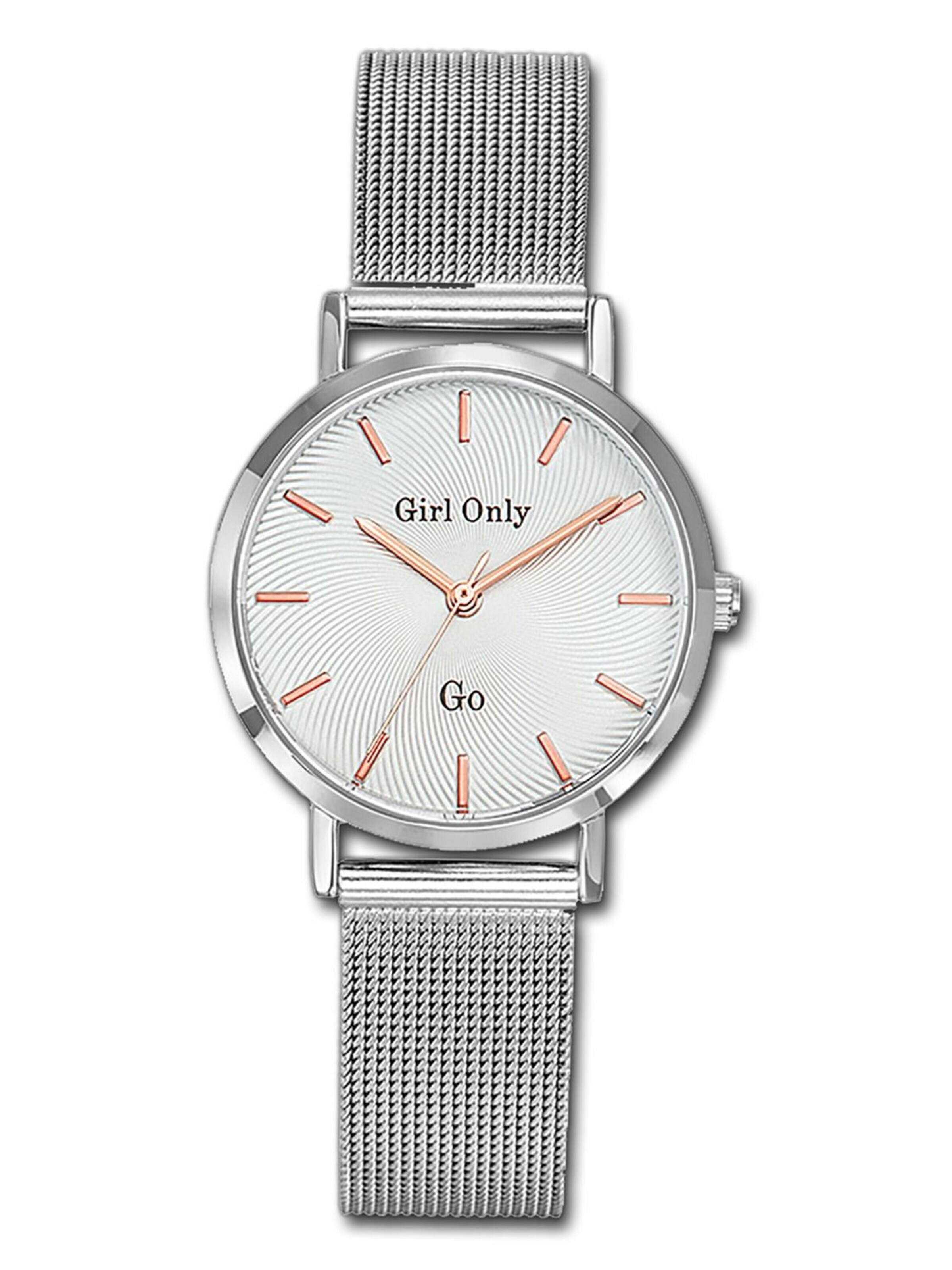 GO GirlOnly - Reloj analógico en plata: frente