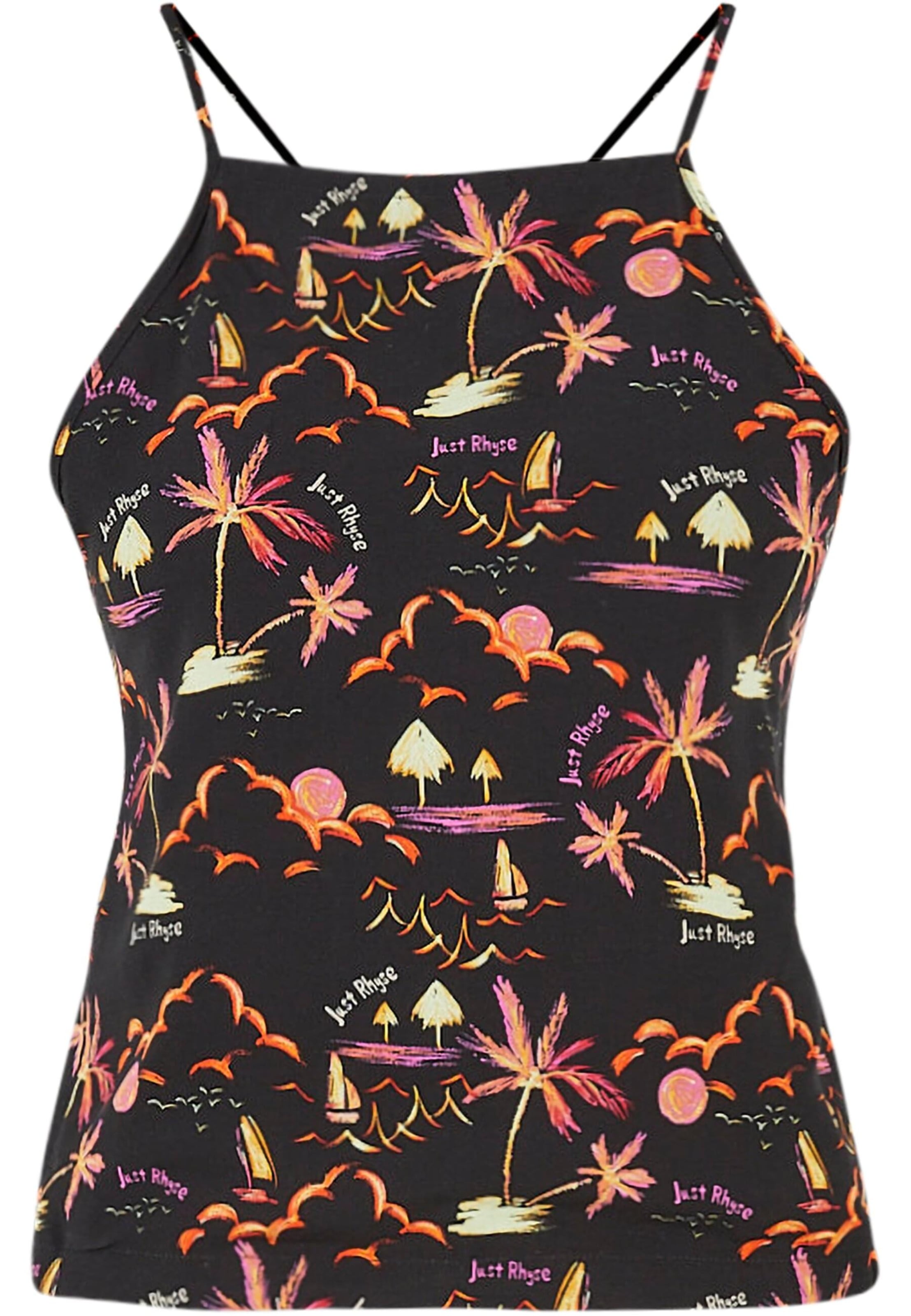 Just Rhyse Top 'Waikiki' in Black: front