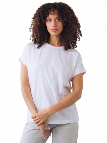 Maglietta 'Cap Tee' di Honest Basics in bianco: frontale