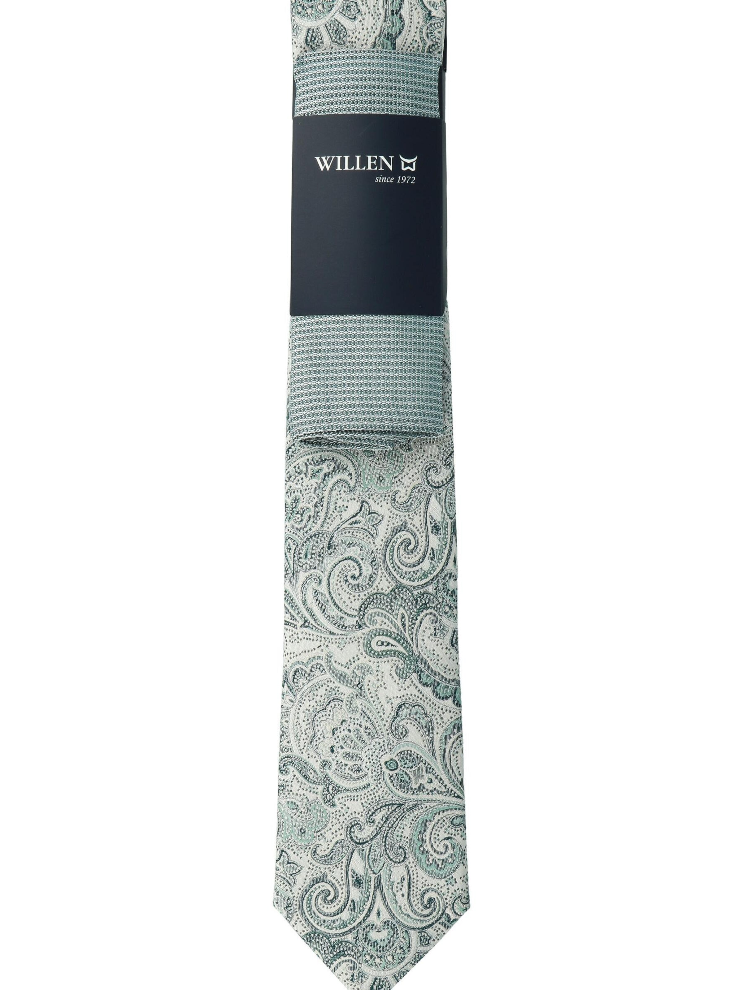 WILLEN Tie 'Paisley / Uni' in Green
