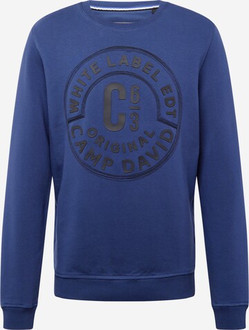 Sweat-shirt CAMP DAVID en bleu : devant