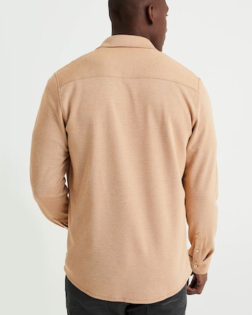 WE Fashion Regular fit Button Up Shirt in Brown