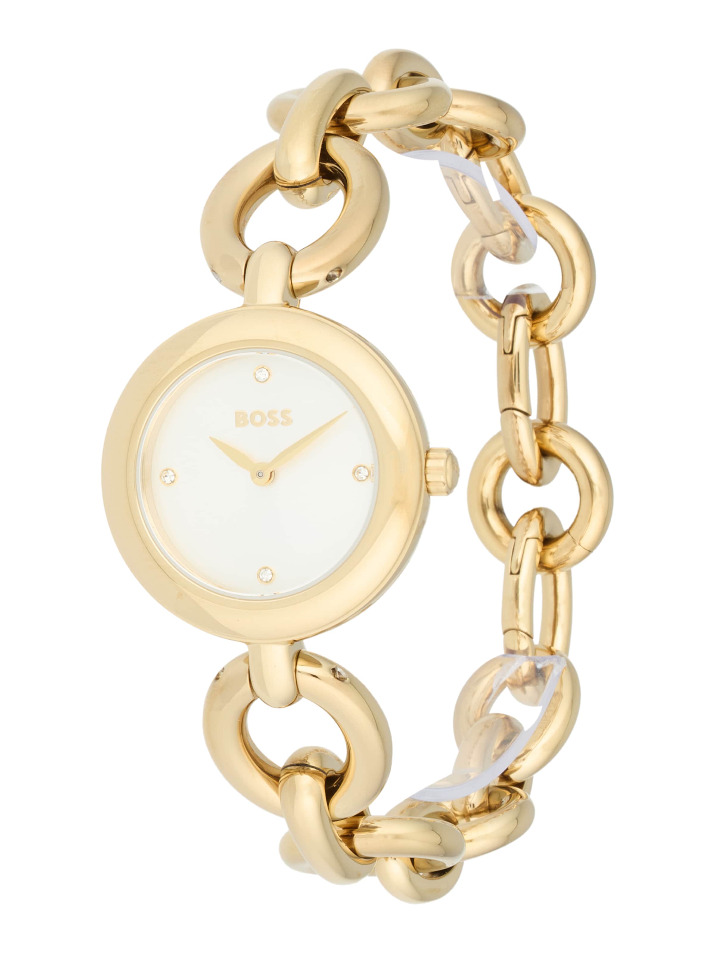 Montre à affichage analogique 'LIVE' BOSS en or : devant