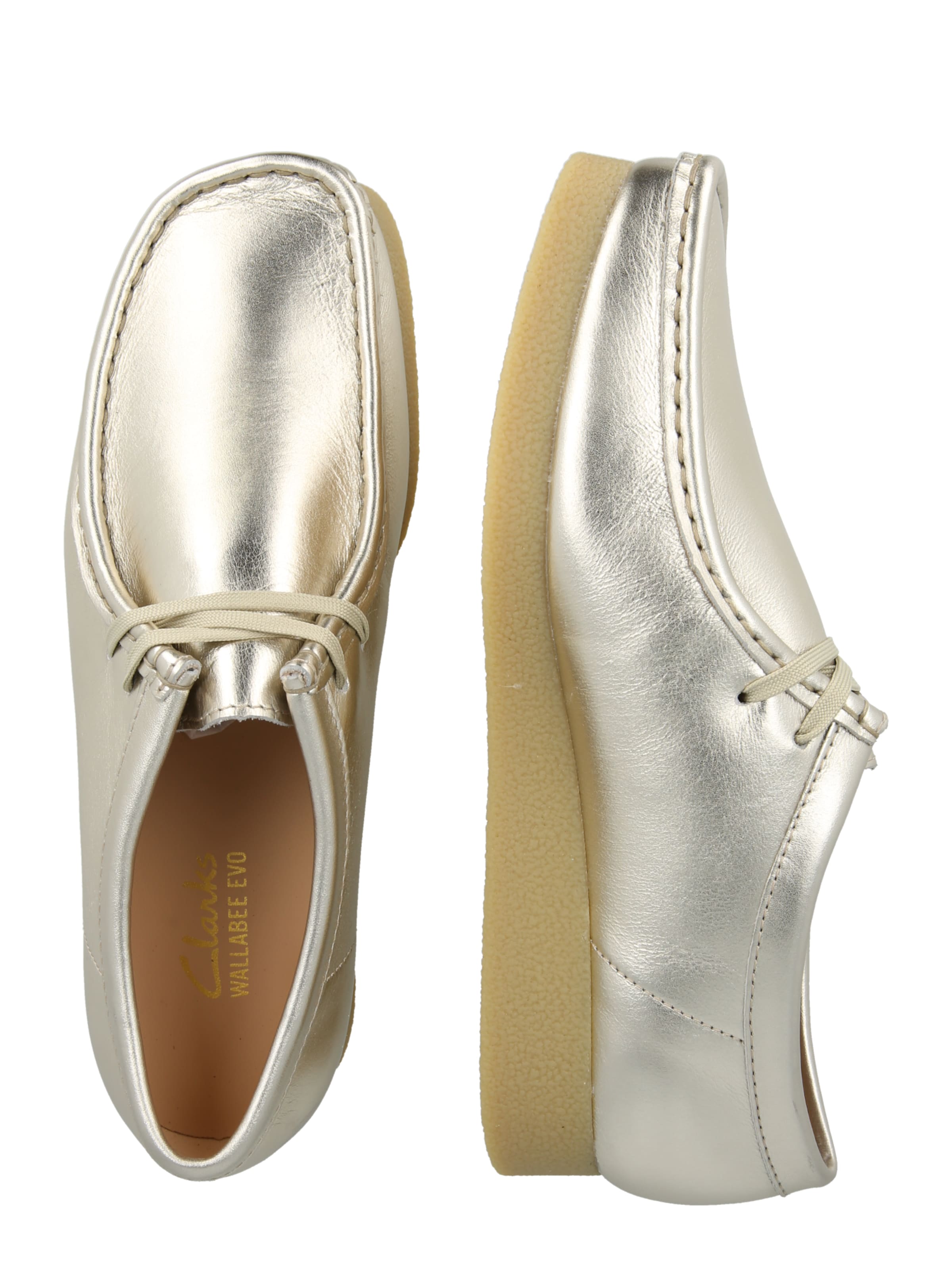 CLARKS Lace-up shoe 'Wallabee EVO' in Gold