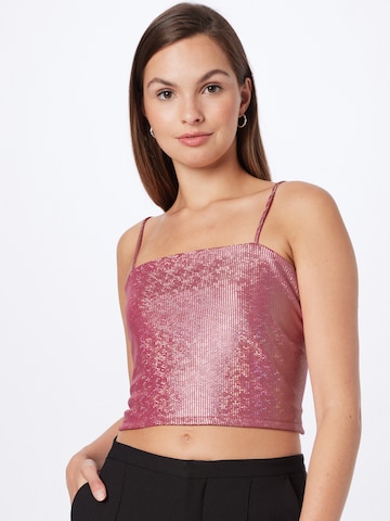 Monki Top in Pink: front