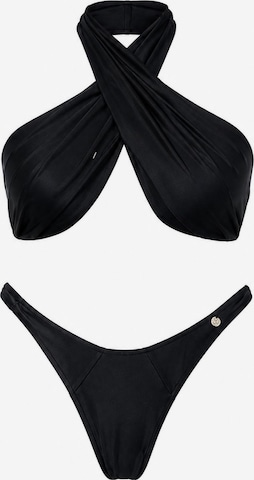 High neck Bikini 'Amalya bikini' di Hobo Sapiens in nero: frontale
