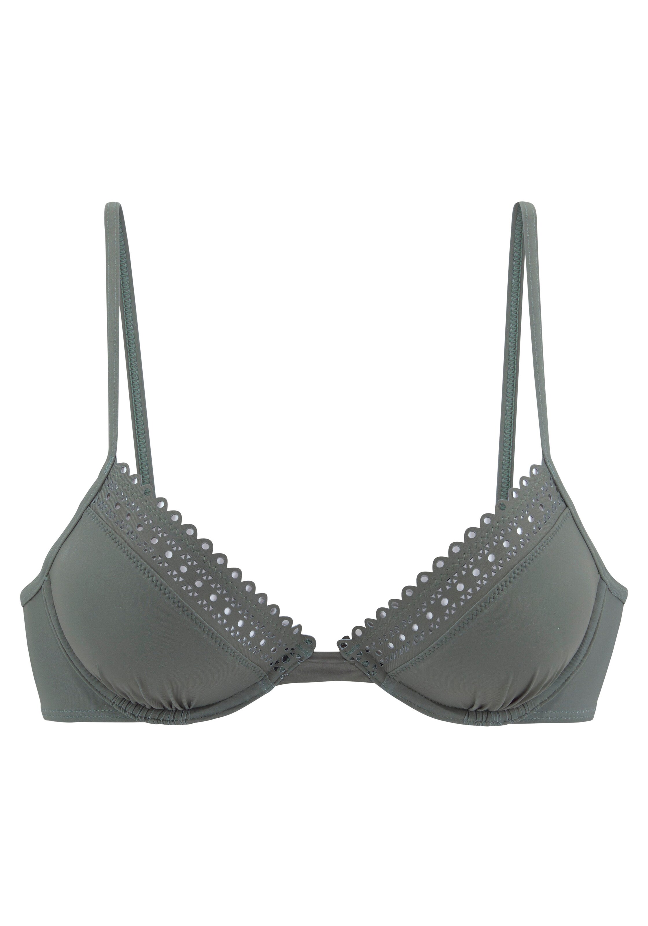 s.Oliver Push-up Τοπ μπικίνι σε πράσινο: μπροστά