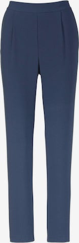 Goldner Slim fit Pleat-Front Pants 'Martha' in Blue: front