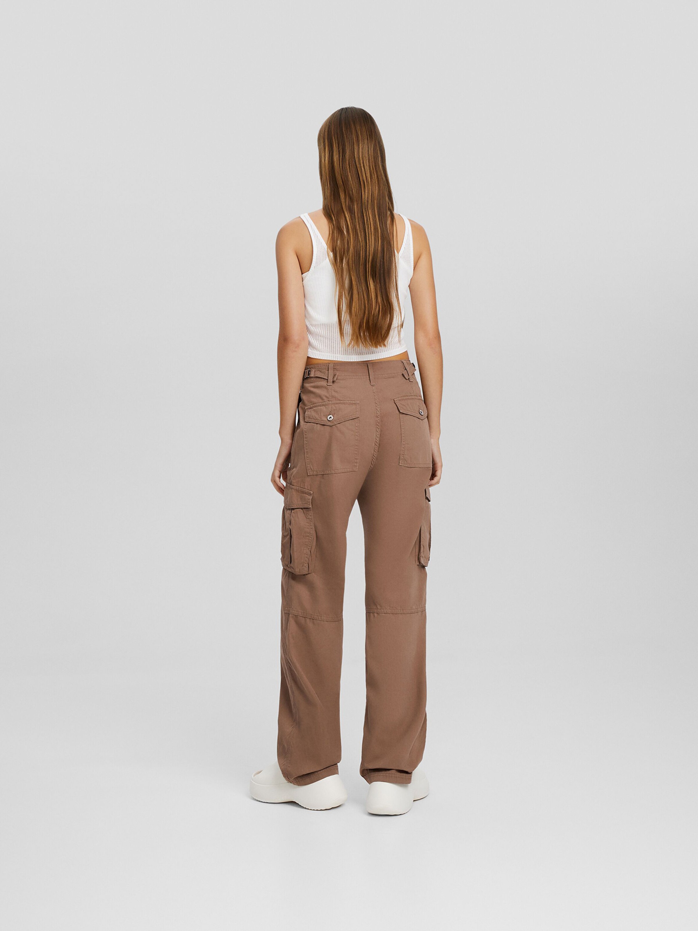 Pantalon marron bershka hotsell