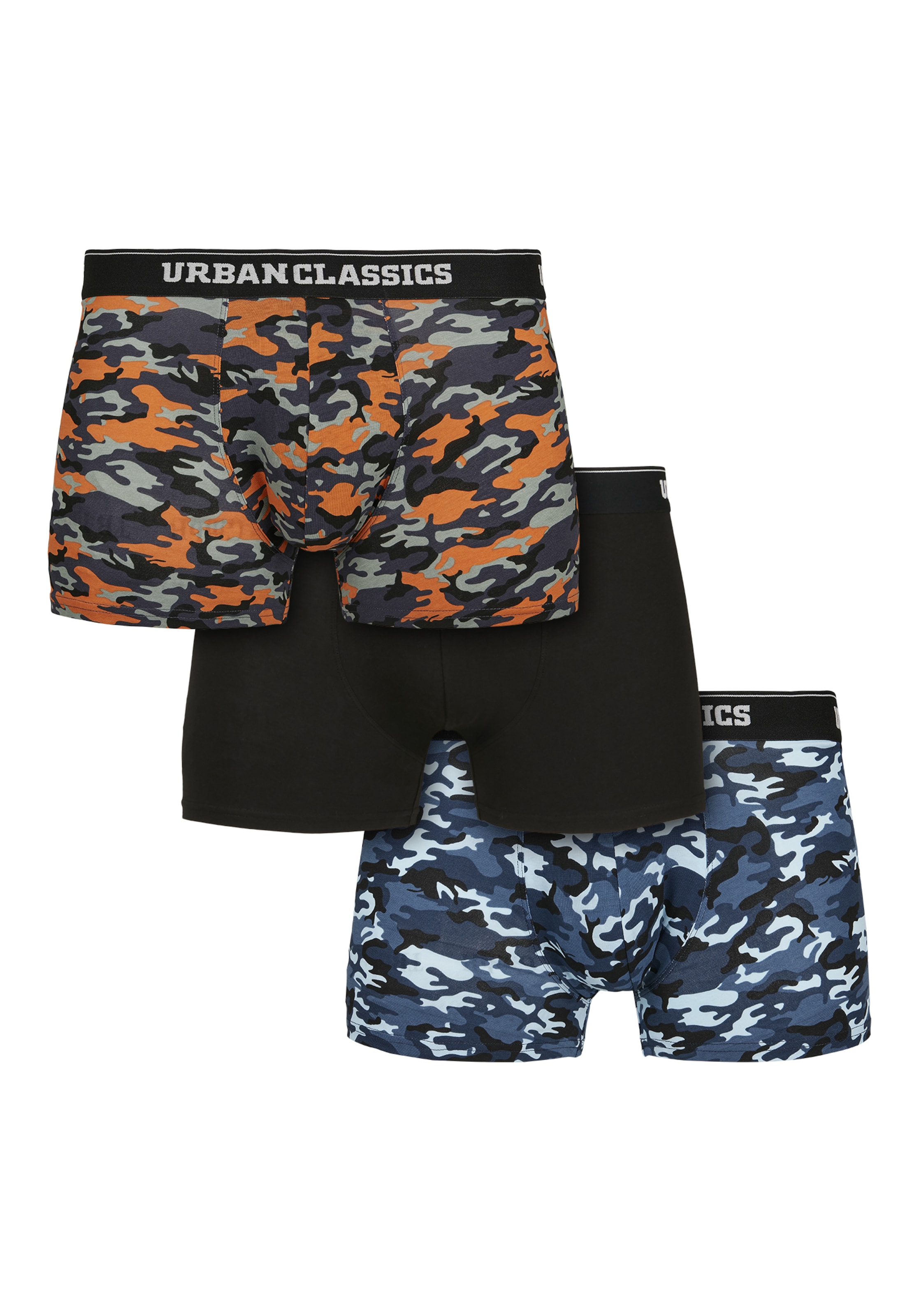 Urban Classics Bokseršorti, krāsa - dūmu zils / baložzils / oranžs / melns, Preces skats