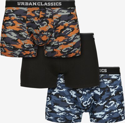 Boxer trumpikės iš Urban Classics, spalva – mėlyna dūmų spalva / melsvai pilka / oranžinė / juoda, Prekių apžvalga