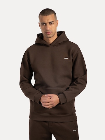 Veste de survêtement Smilodox en marron : devant